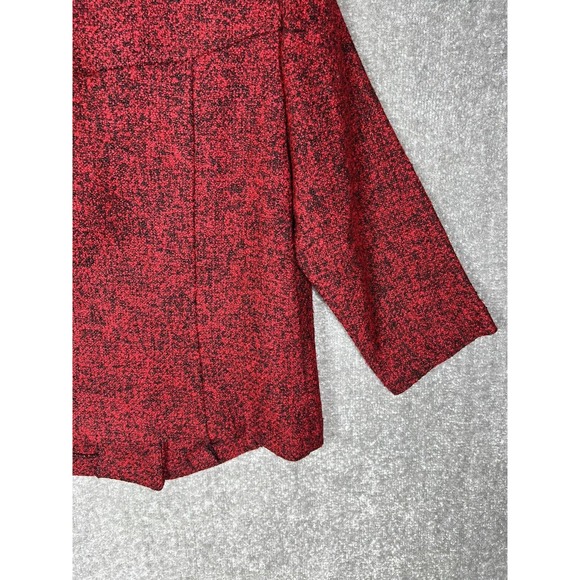 Soft Works Wool Blend 3 Button Knit Blazer Womens Size 10 Red Black 3/4 Sleeve - Picture 11 of 14